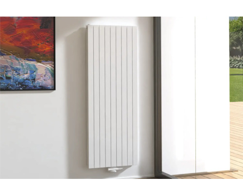 ROTHEIGNER Designradiator PANEL 1800 x 662 mm wit aansluiting midden onder Verticale radiator gemonteerd aan een muur