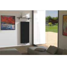 Moderne woonkamer met radiator, schilderij en raampartij
