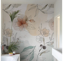 Wanddecoratie met bloemmotief in badkamer