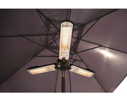 Terrasverwarmer voor montage onder een parasol