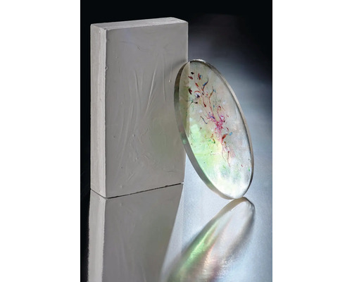 Decoratief object met betonblok en acryl schijf