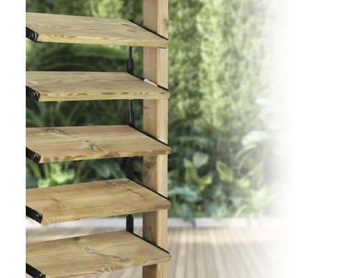 Houten rek met meerdere niveaus voor buiten