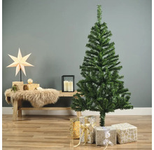 Decoratieve opstelling met kunstkerstboom en cadeaus