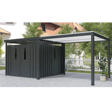 Tuinhuis met overkapping in de buitenruimte