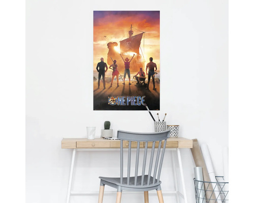 One Piece poster met personages voor een schip