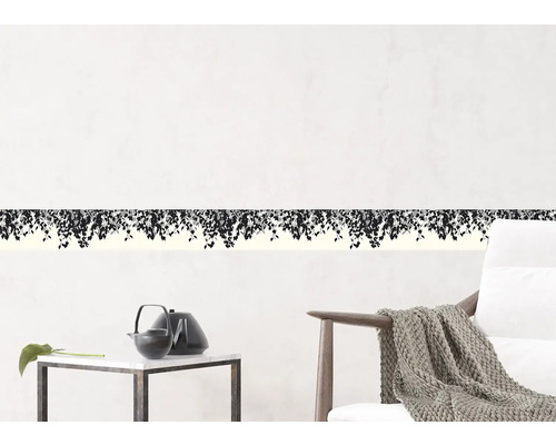 Kamerdecoratie met rand met plantenmotief