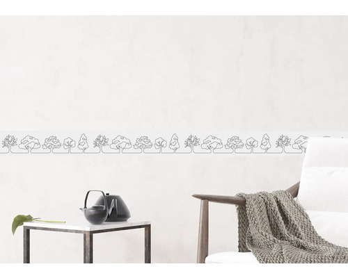 Wandborder met boommotief in interieur