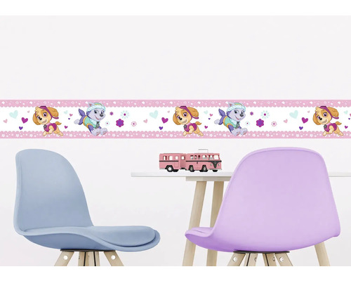 Wandborduur met Paw Patrol-motieven in kinderkamer