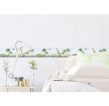 Muurrand met jungle motieven in de slaapkamer