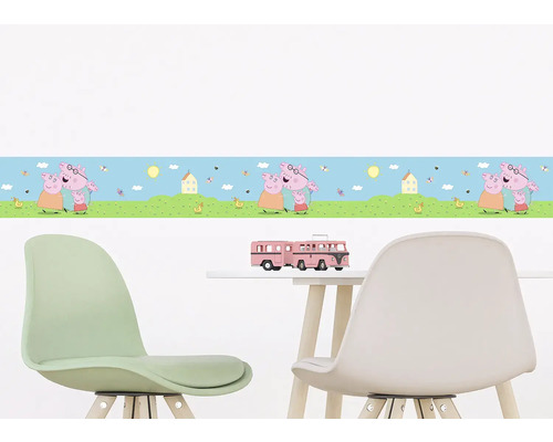 Wandborder met Peppa Pig-motief in kinderkamer