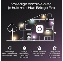Hue Bridge Pro Illustratie van een huis met verlichting en tekst over huisbediening