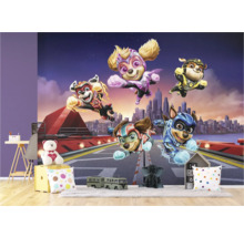 Kinderkamer met Paw Patrol muurschildering met superheldenhonden