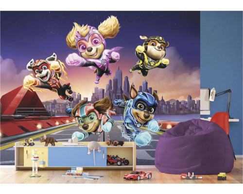 Kinderkamer met Paw Patrol muurschildering en meubels