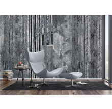 Woonkamer met fauteuil en behang met patroon