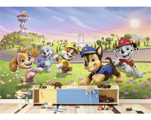 Behang met Paw Patrol-motief in de kinderkamer