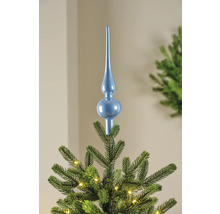 Blauwe kerstboompiek op een kerstboom