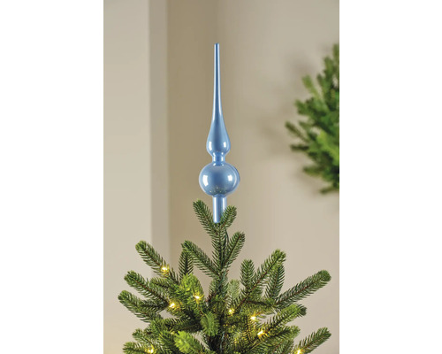 Blauwe kerstboompiek op een kerstboom