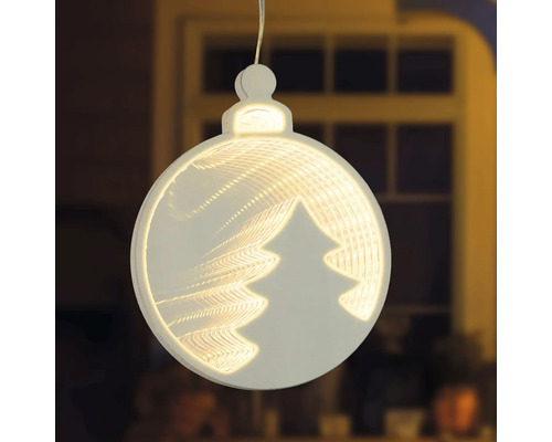 Decoratieve kerstbal met ledverlichting en kerstboommotief