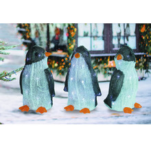 Drie pinguïnfiguren met verlichting voor kerstdecoratie