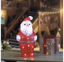 Verlichte kerstman en cadeau als kerstdecoratie
