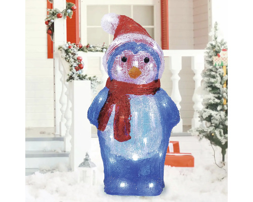 Decoratieve pinguïn met muts en sjaal voor buiten