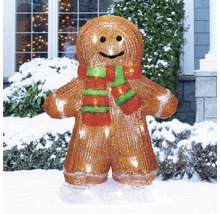 Peperkoekmannetje kerstdecoratie met sjaal voor buiten