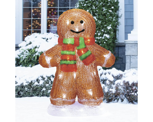 Peperkoekmannetje kerstdecoratie met sjaal voor buiten