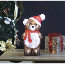 Decoratieve lichtgevende teddybeer met kerstmuts en geschenkdoos voor de kerstperiode