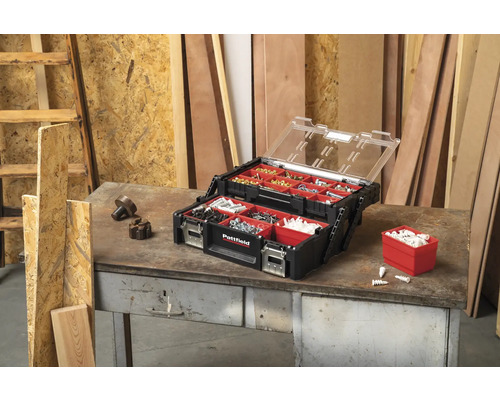 Pattfield gereedschapskoffer met diverse schroeven, spijkers en pluggen