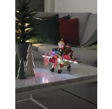 Decoratief sneeuwpop vliegtuigfiguur met LED verlichting als feestelijke decoratie