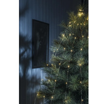 Close-up van een kerstboom met lichtsnoer