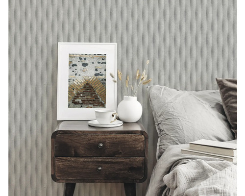 Wanddecoratie met driedimensionaal behang in de slaapkamer