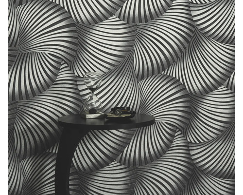 Behang met abstract gestreept patroon