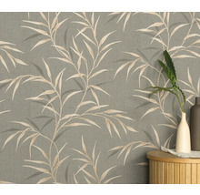 Behang met bamboepatroon op de muur