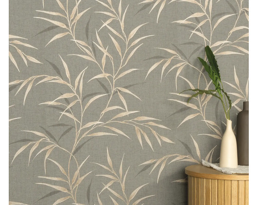 Behang met bamboepatroon op de muur