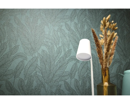 Close-up van een wandbehang met bladerpatroon