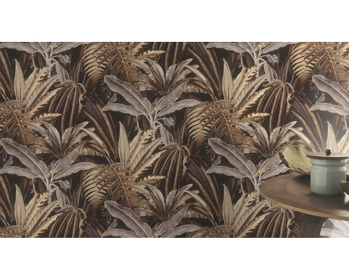 Behang met tropisch plantenpatroon