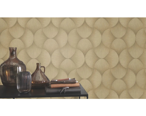 Wanddecoratie met behang met motief en decoratieve elementen