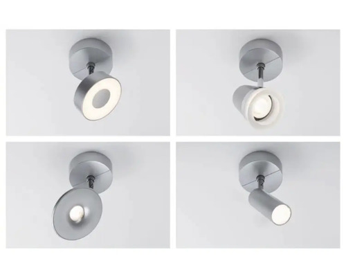 Vier verschillende metalen plafondspots