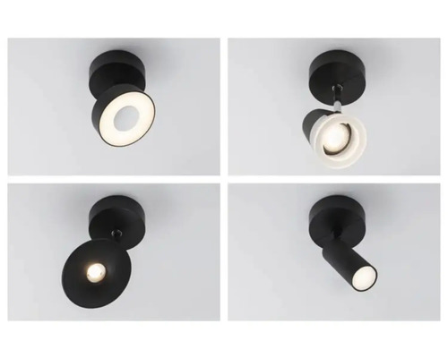 Vier plafondlampen in verschillende uitvoeringen