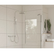 Inloopdouche met thermostatische douchekraan, hoofd- en handdouche in moderne badkamer