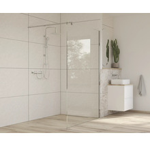 Moderne badkamer met douchecabine, douchearmatuur en wastafel