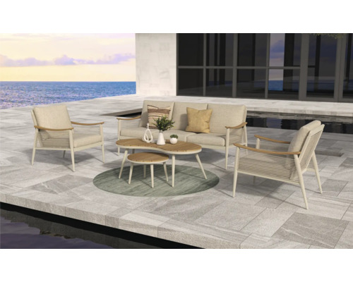 Tuinmeubelset met bank, stoelen en tafel voor buiten