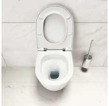 Wandcloset met diepspoeling, open spoelrand en toiletborstel