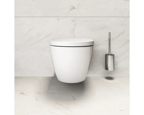 Wandhangend toilet met toiletborstel