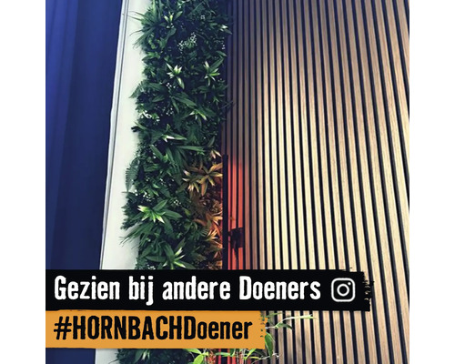 Wanddecoratie met plantenwand en houten panelen