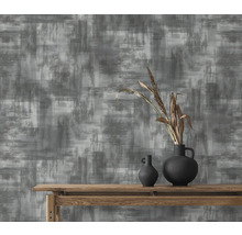 Decoratief behang met abstract patroon in grijs en wit.