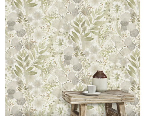 Behang met bladerenpatroon in interieur
