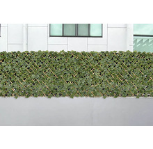 Flexibele privacyscherm van wilg met bladdecoratie voor een muur