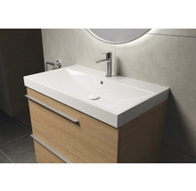 Wastafelcombinatie met onderkast en kraan in de badkamer